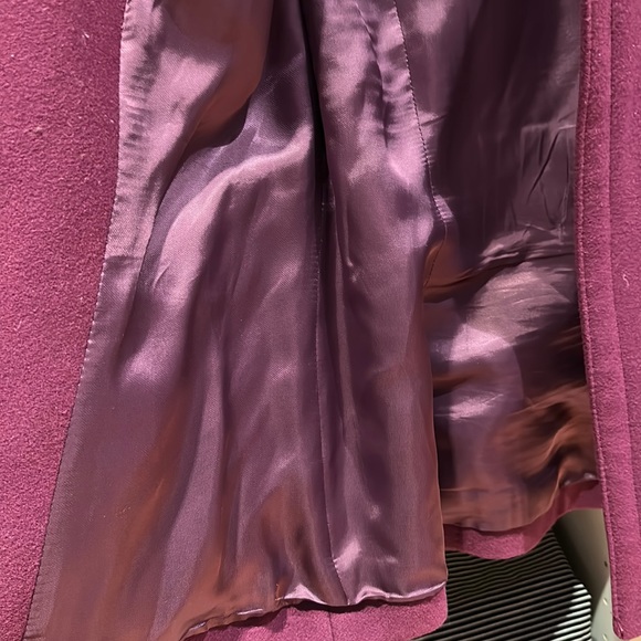 EUC United Colors of Benetton Plum Wool Belted Peacoat sz 40 2US xs - Picture 5 of 8